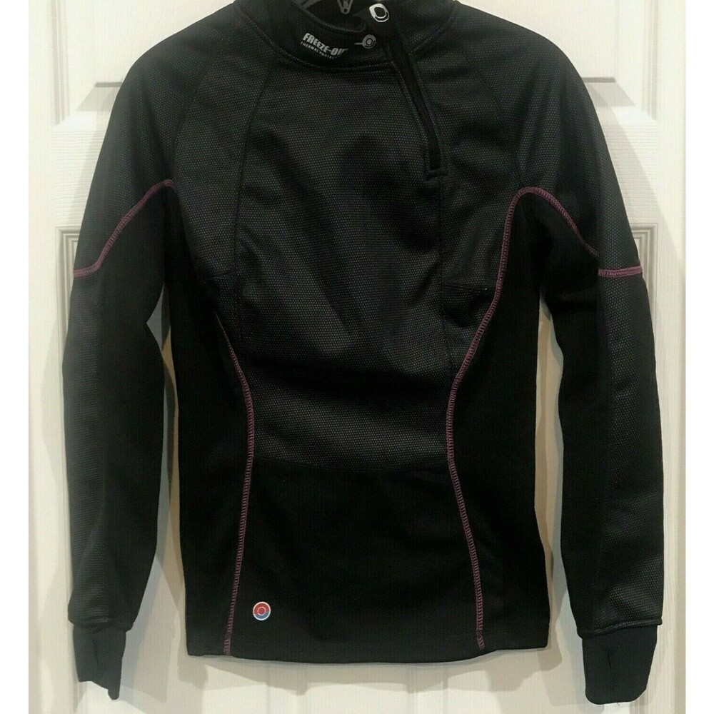Freeze Out Women's Thermal Motorcycle Riding Pullover Black S Thumbholes